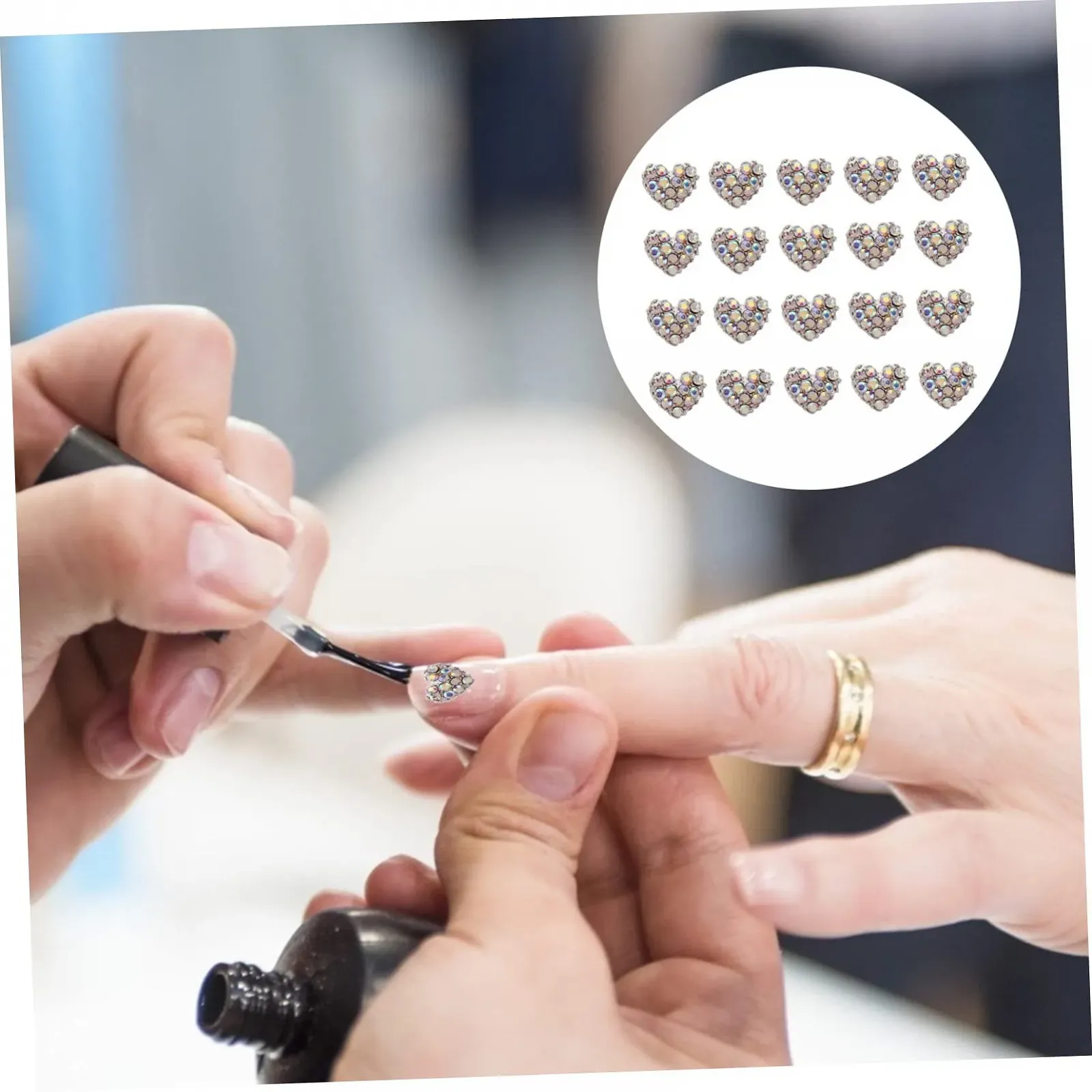 Наклейки для нігтів у вигляді серця (20 шт.), фото №2