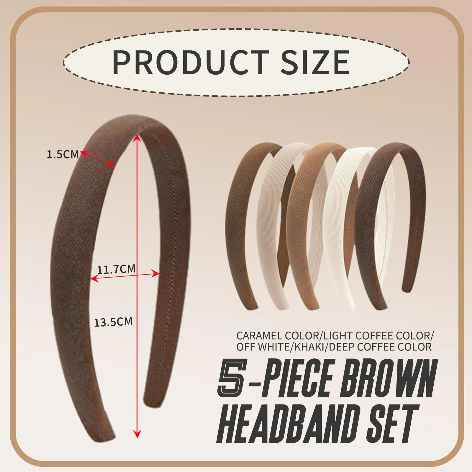 Набір оксамитових обручів на голову для жінок, 5 шт., фото №3