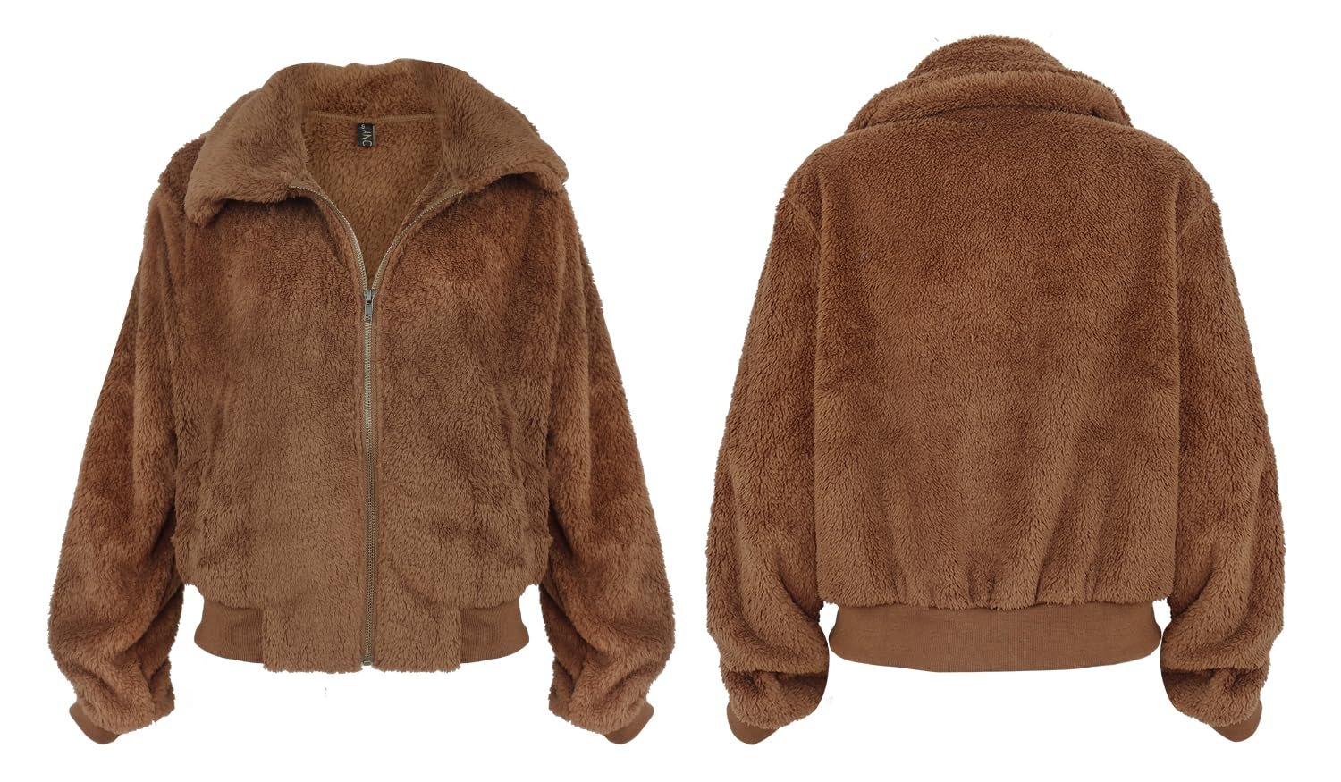 Пальто FANCYINN Жіноча зимова Teddy з лацканами, фото №5