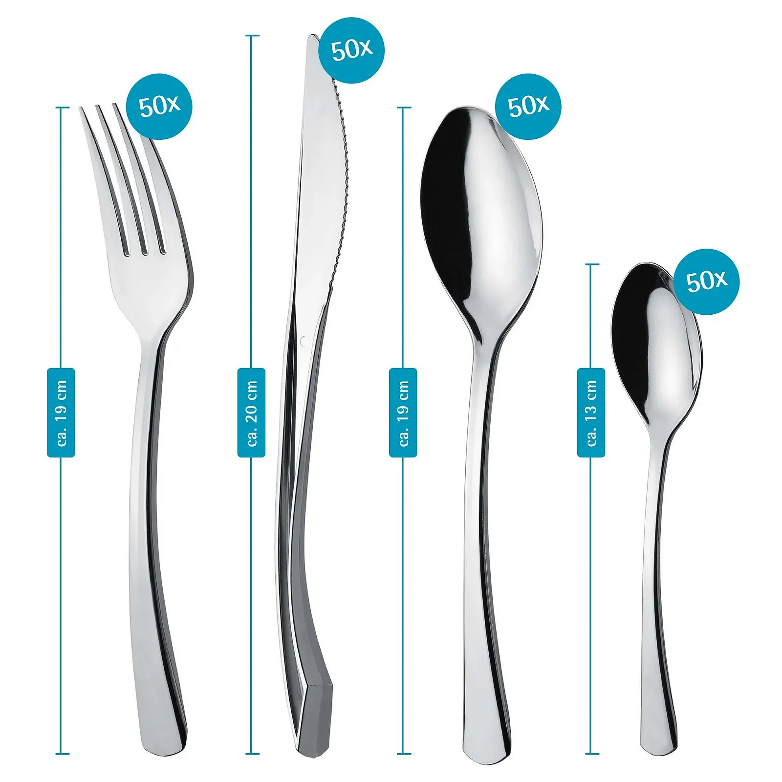 Набір столових приборів GRÄWE 200 предметів для 50 осіб, фото №3 Набір столових приборів GRÄWE 200 предметів для 50 осіб, фото №3