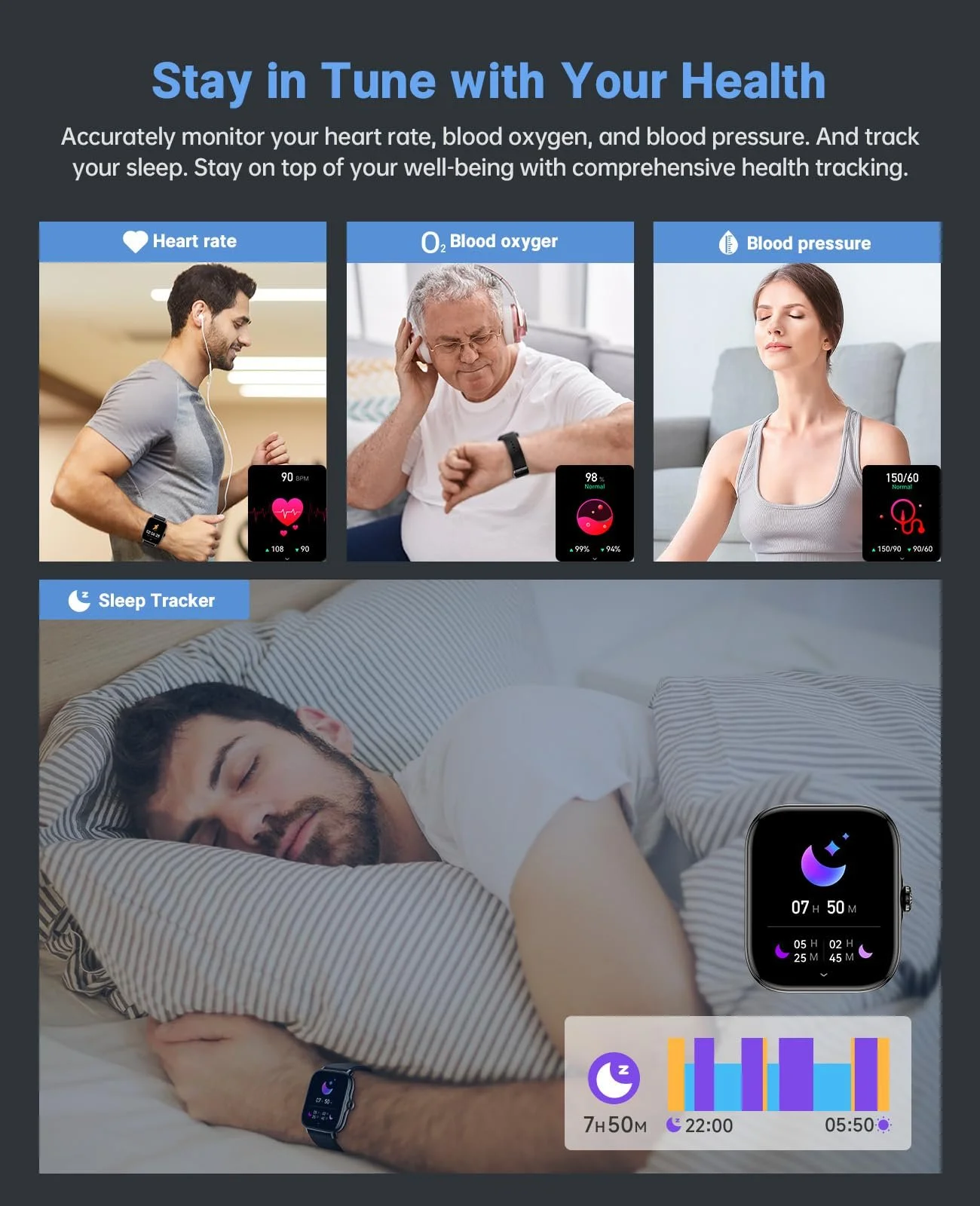 Смартгодинник для чоловіків та жінок з функцією відповіді/здійснення дзвінків, сенсорний екран 4,9 см, фото №5 Смартгодинник для чоловіків та жінок з функцією відповіді/здійснення дзвінків, сенсорний екран 4,9 см, фото №5