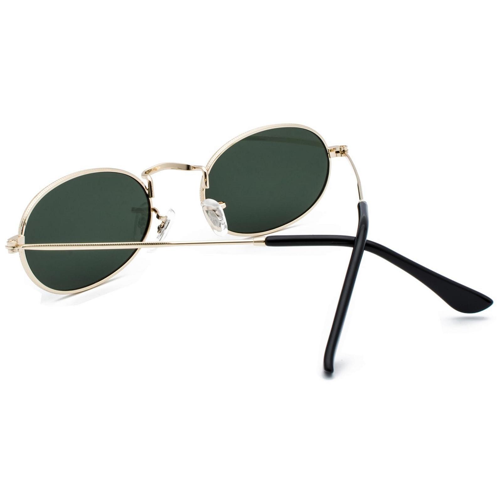 Овальні сонцезахисні окуляри RUNHUIS для жінок і чоловіків, вінтажні, класичні, круглі, з металевою оправою, фото №3