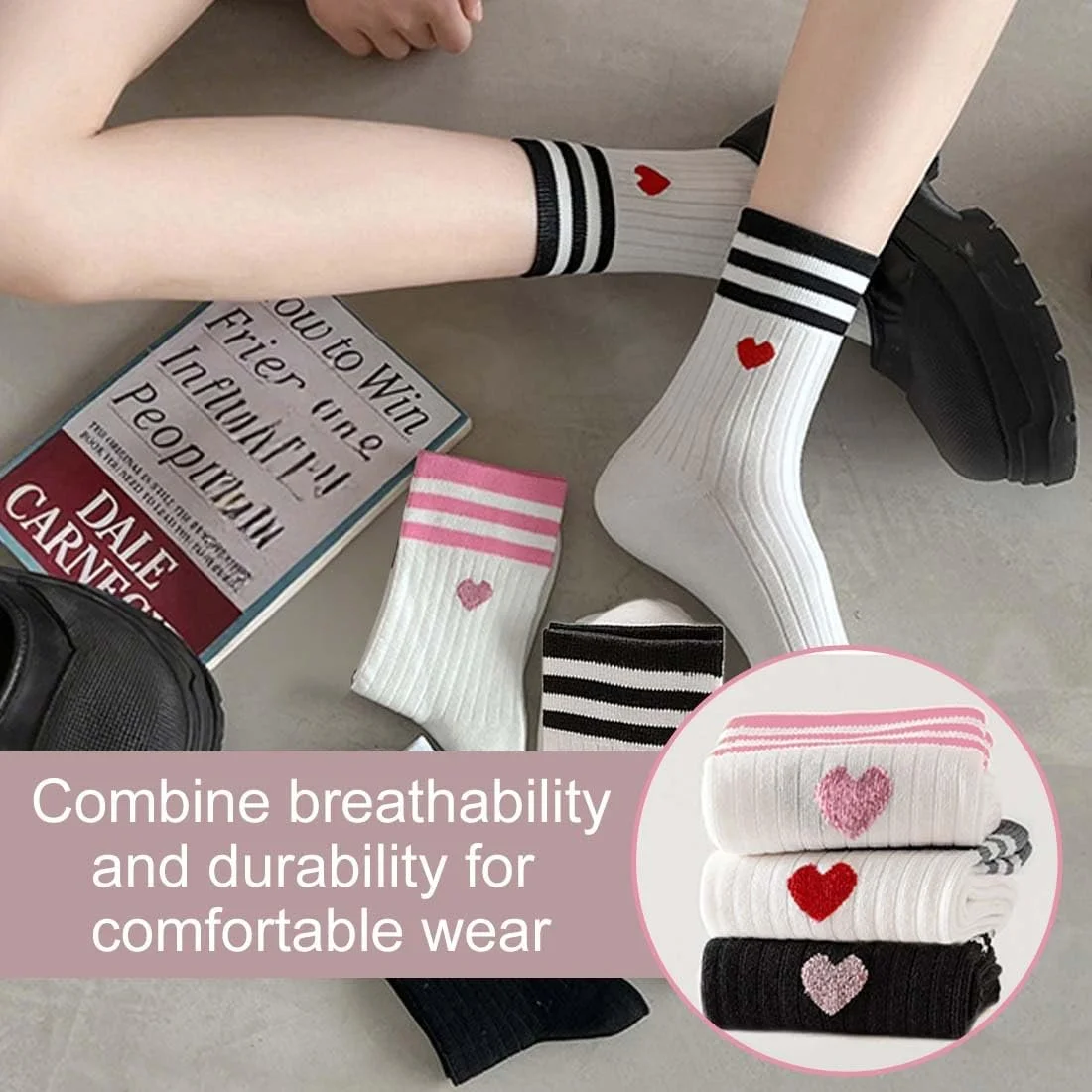 Шкарпетки тенісні Жіночі Heart 3 пари 35-39, фото №4