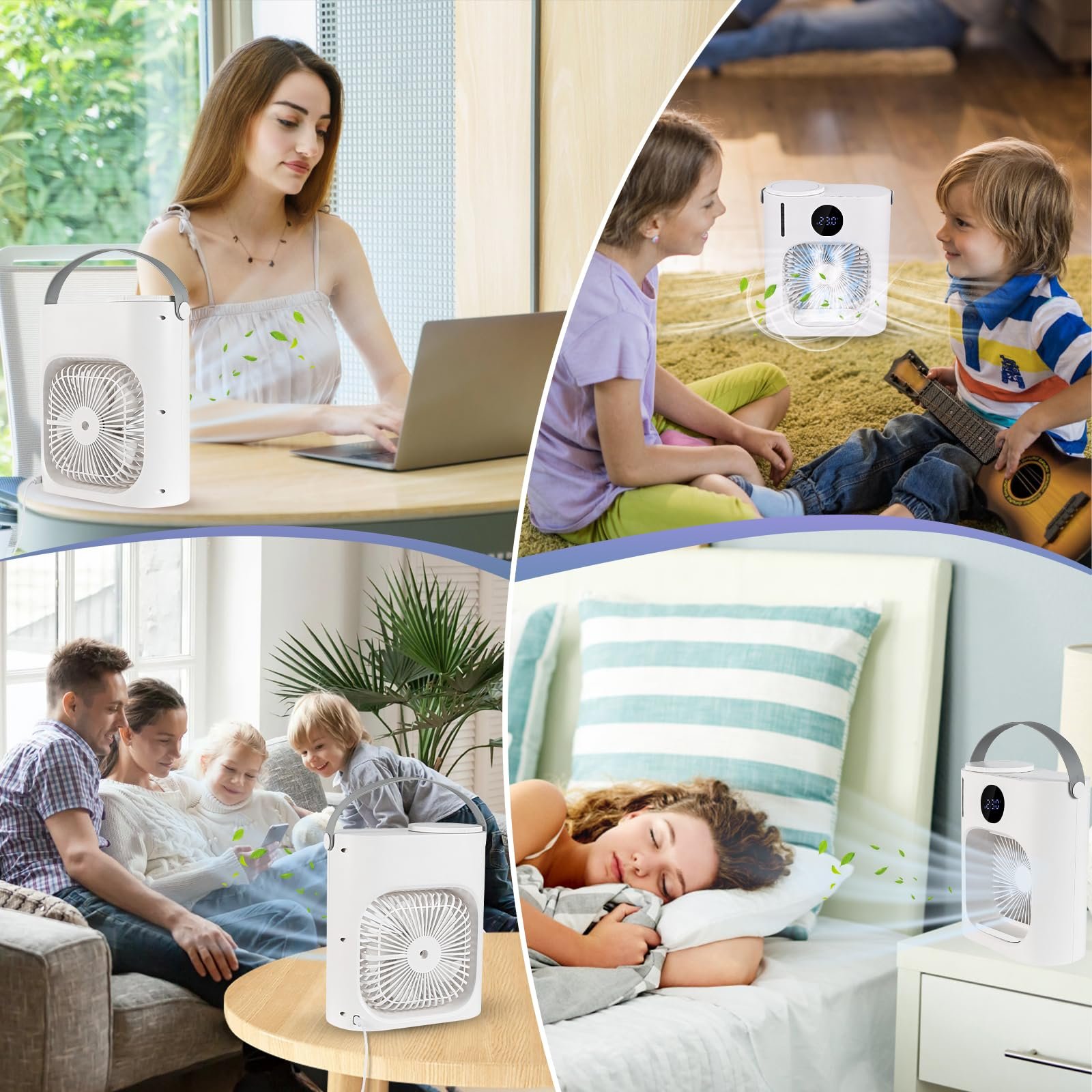 Мобільний кондиціонер GuKKK 4-в-1 900 мл 3 швидкості 7 кольорів таймер USB 9 Вт, фото №7