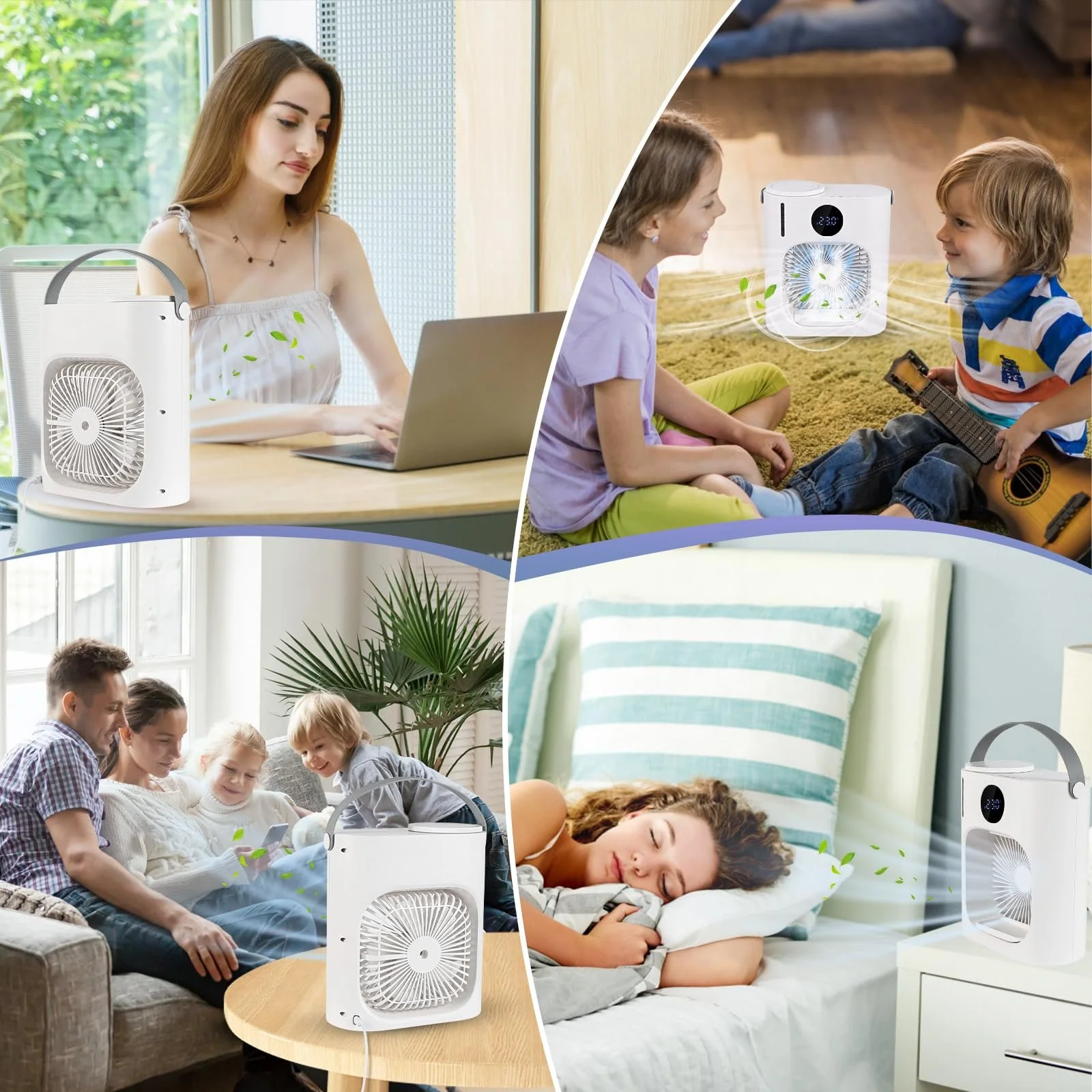 Мобільний кондиціонер GuKKK 4-в-1 900 мл 3 швидкості 7 кольорів таймер USB 9 Вт, фото №7