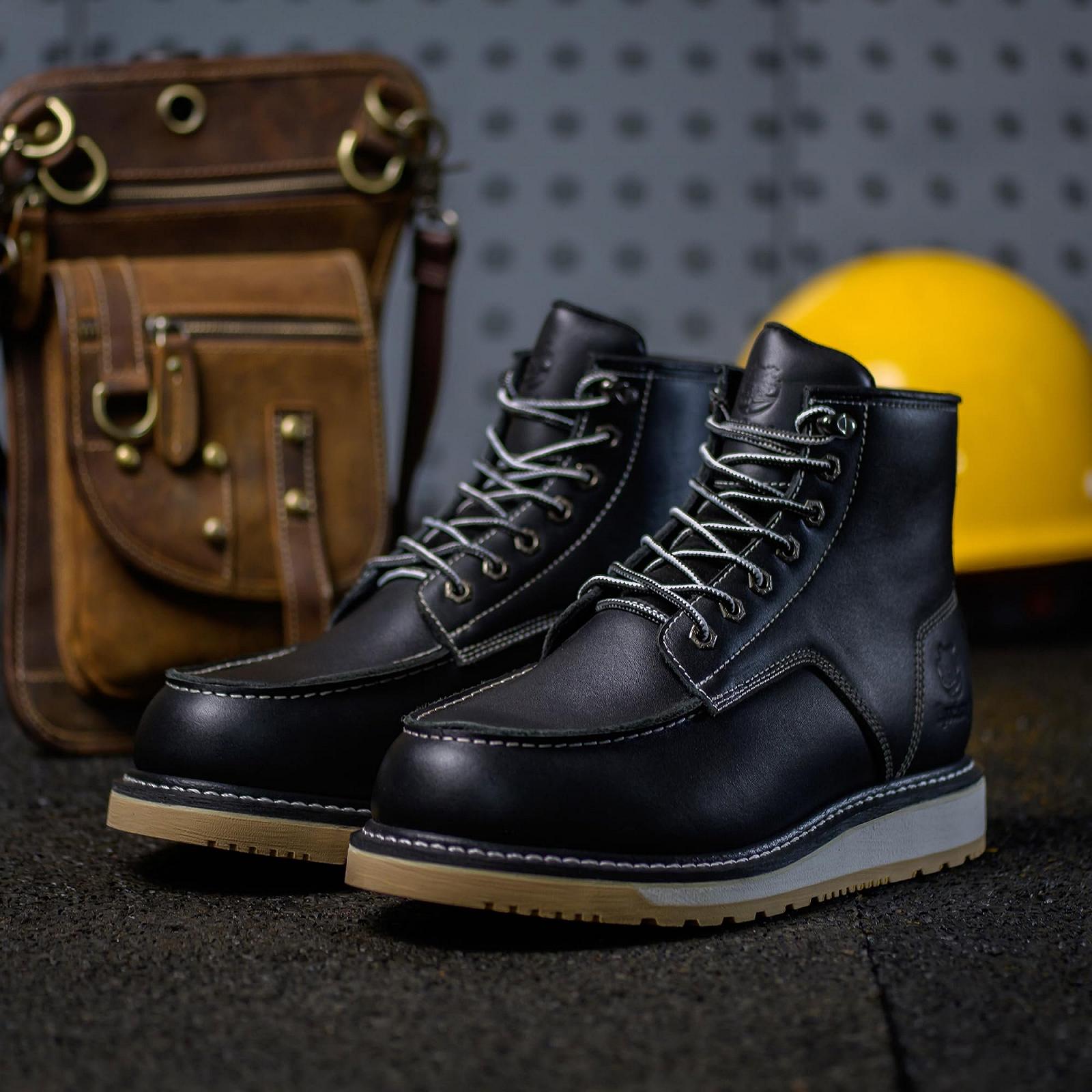 Ботинки Epochsaga Soft Moc Toe Водонепроницаемые Fashion Industiral&Construction Work 6 дюймов Коричневый/Черный, фото №2
