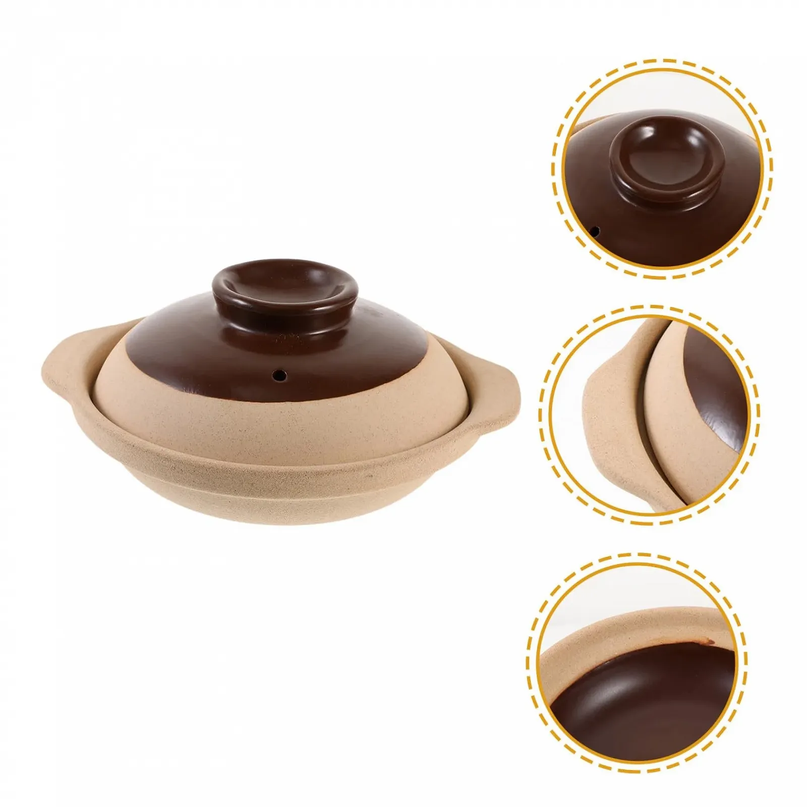 Горшок керамический с крышкой термостойкий для газовых плит, фото №5