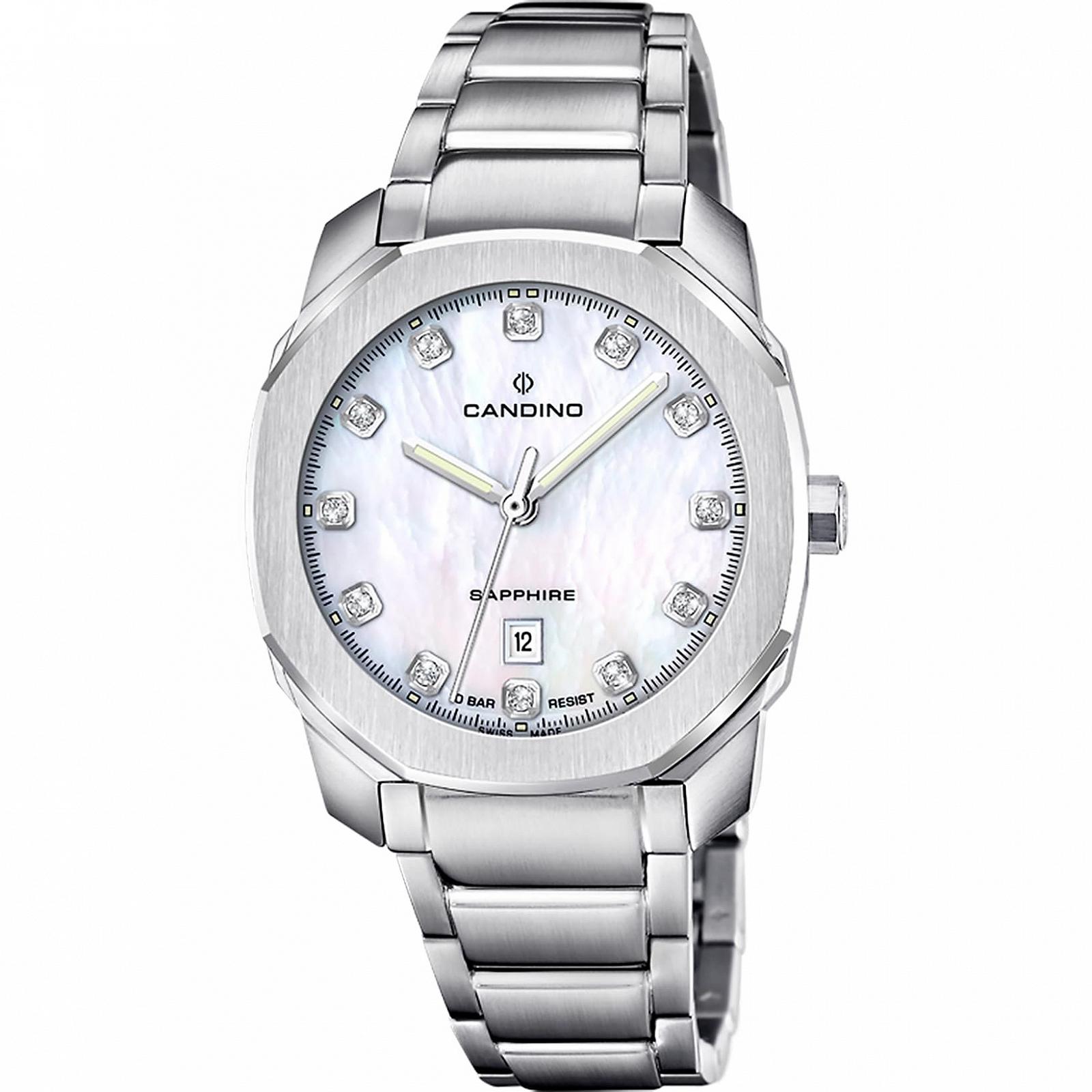 Жіночий годинник Candino C4778/1 Срібний корпус з нержавіючої сталі Срібний браслет з нержавіючої сталі, бежевий, фото №1