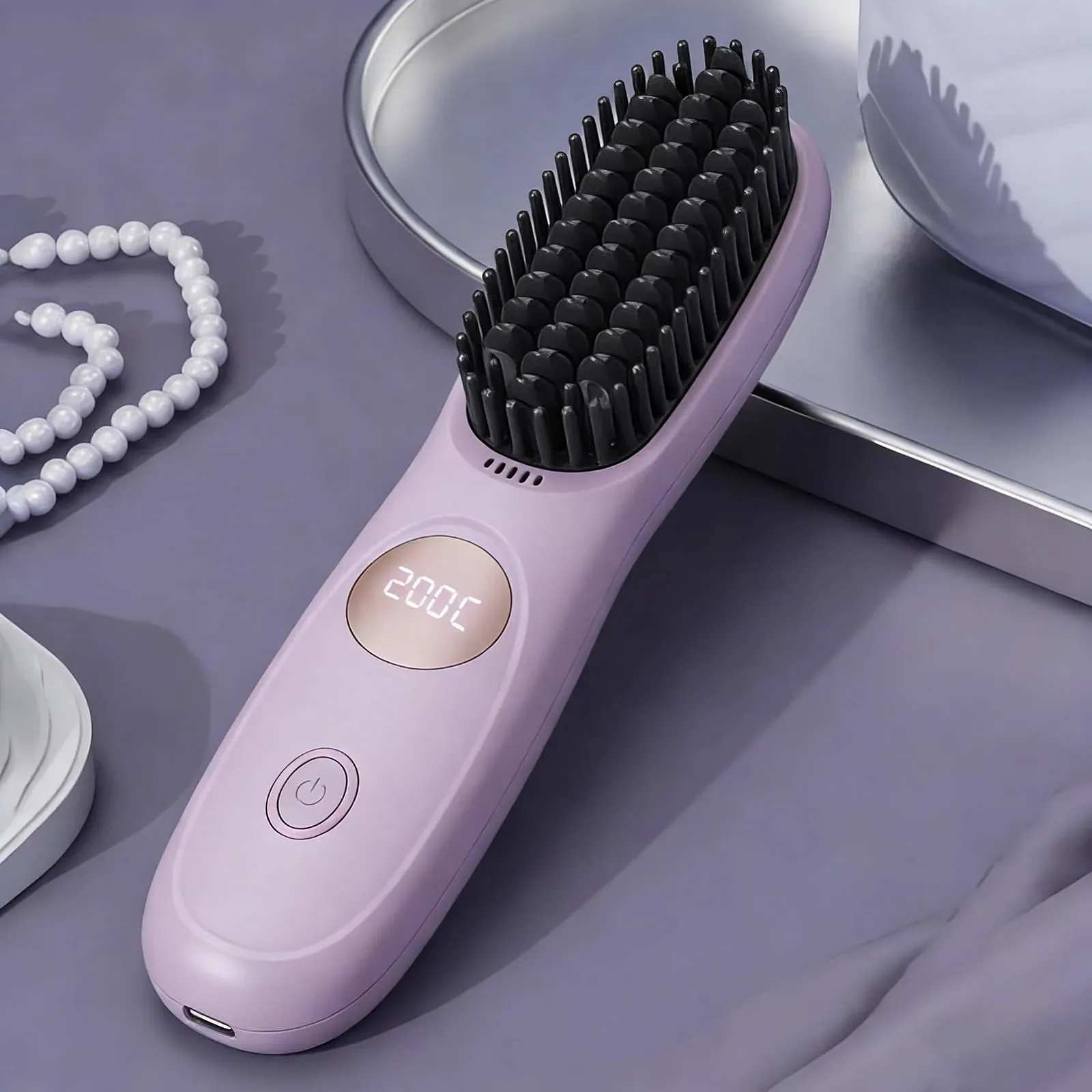 Wireless Straightening Brush Portable Rechargeable Mini Mini Anti-scald, фото №3