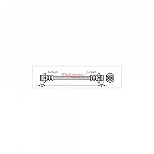 Тормозной шланг METZGER 4110041 для BMW, задняя ось слева, передняя ось слева - Фото 1