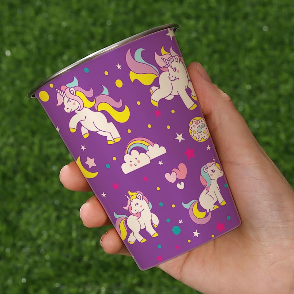 Чашка з нержавіючої сталі для дітей 350 мл, Набір з 4 дитячих чашок для хлопчиків і дівчаток, фото №5