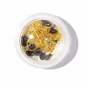 Стрази для нігтів з коробкою для зберігання, різні форми, котяче око, 1 коробка, золото 6 - Фото 1