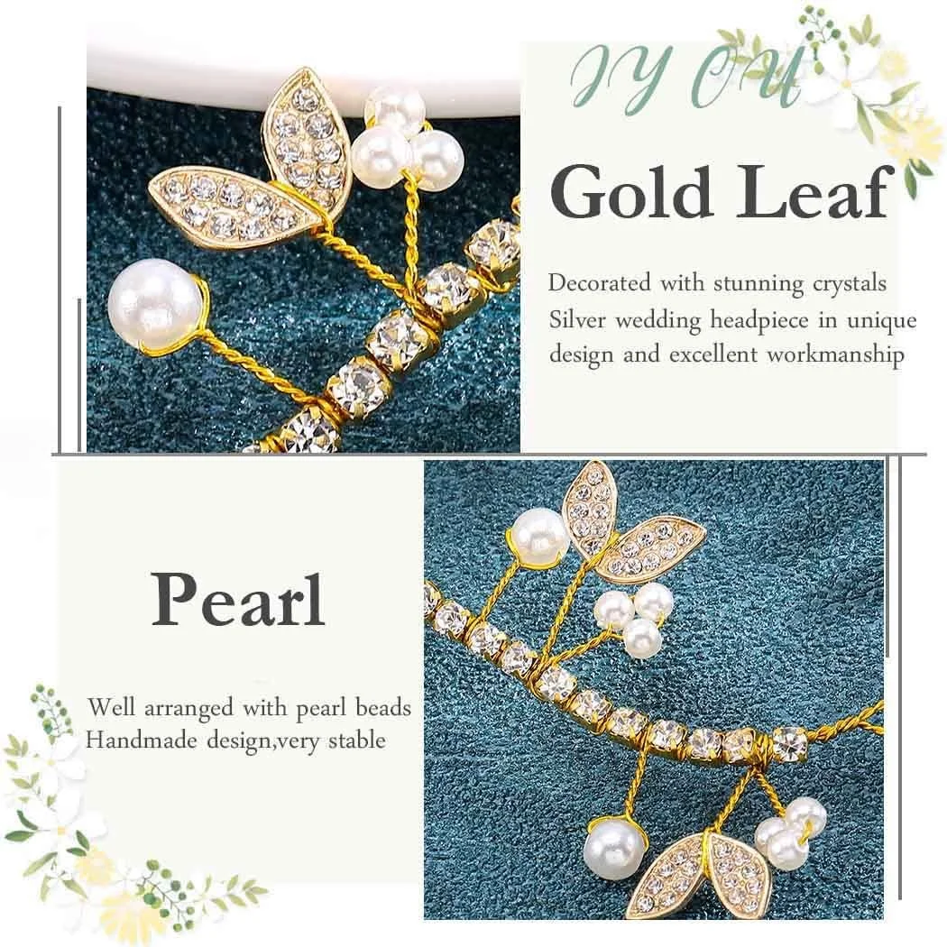 Обруч для волосся IYOU Весільний з кришталевими перлинами, фото №3