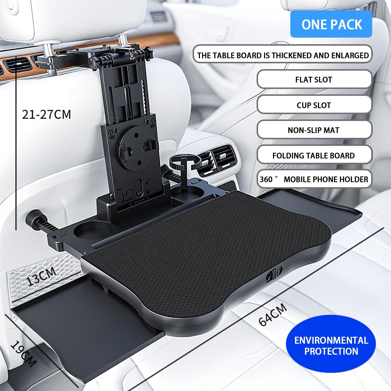 Автомобильный столик-поднос на спинку сиденья, складной и регулируемый органайзер на сиденье, многофункциональный столик на руль, поворотный держатель для ноутбука, аксессуары для путешествий, для долгих поездок, фото №4