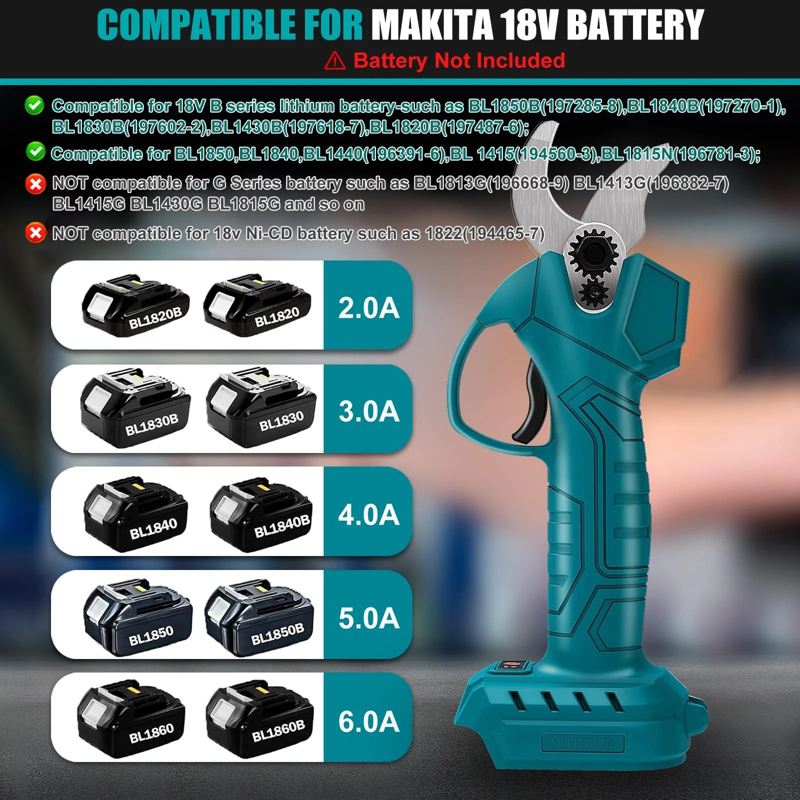 Секатор WingFly акумуляторний електричний 25 мм синій, фото №5 Секатор WingFly акумуляторний електричний 25 мм синій, фото №5