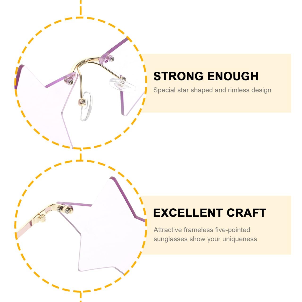 Сонцезахисні окуляри Пентаграма WOFASHPURET для костюмів, реквізит для вечірок для жінок, фото №6