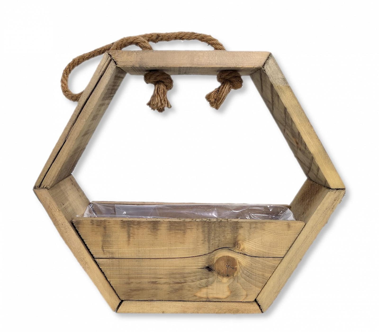 Підвісний кошик Дерев'яний Натуральний коричневий 36 x 50 см, фото №1