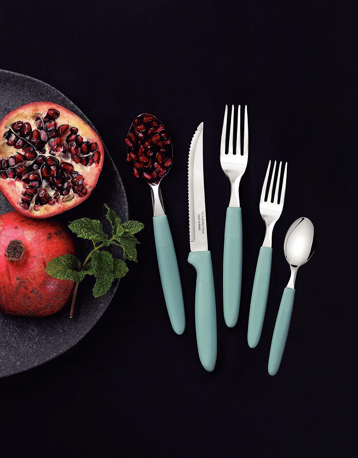 Набір столових приборів Tramontina IPANEMA 23398-288, нержавіюча сталь, блакитний, 30 предметів, фото №2