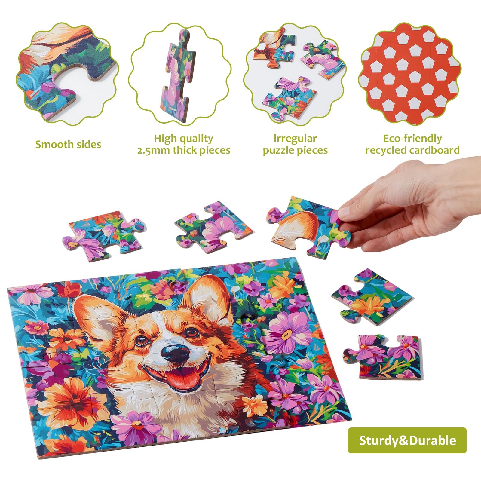 Набор пазлов 6 штук по 20 больших элементов Разноцветный, фото №2