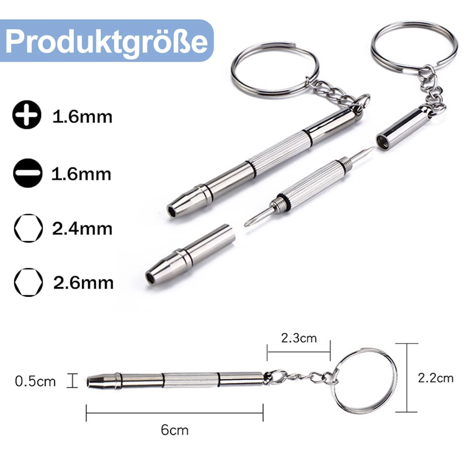 Набір 2 міні-оправки викрутки 4 в 1 набір для ремонту окулярів прецизійна нержавіюча сталь, фото №2