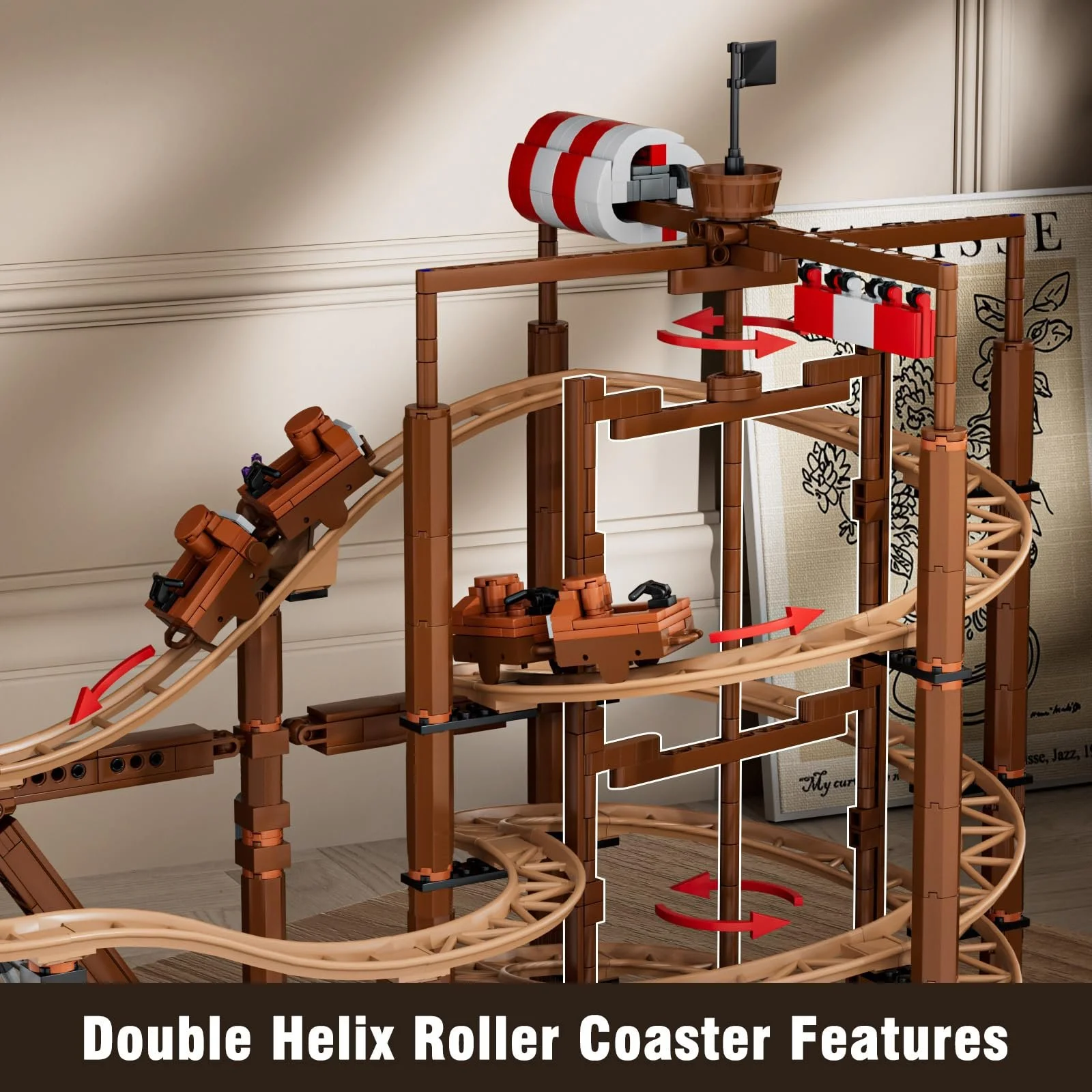 Конструктор Mould King Technic Американские горки с петлей MOC Парк аттракционов Американские горки Пиратский корабль 2174 шт., фото №3