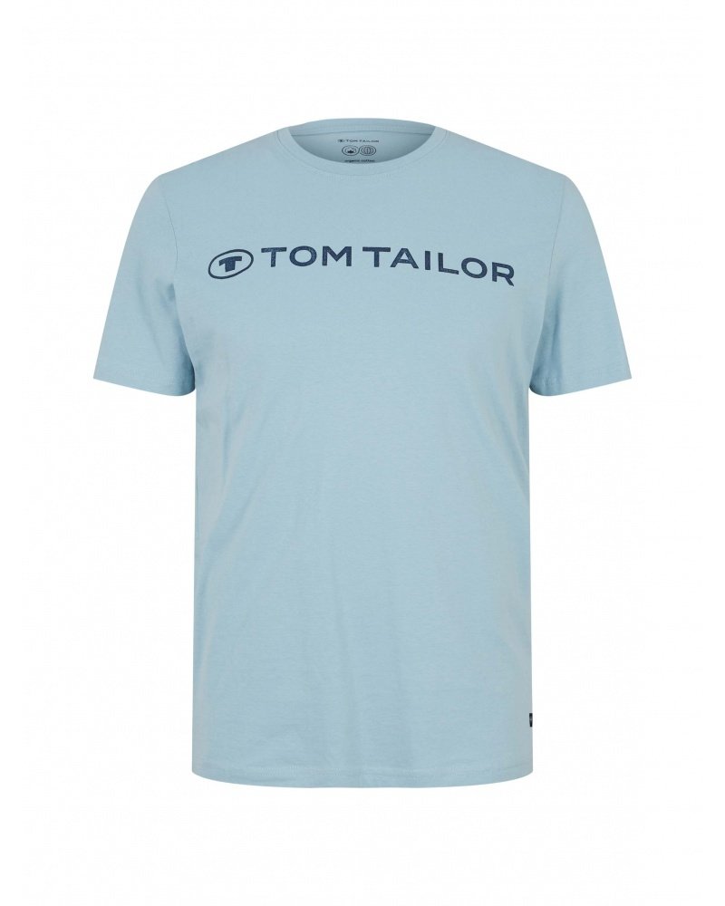 Футболка printed crewneck logo  1030527XX1026298 Tom Tailor Блакитний M, фото №5