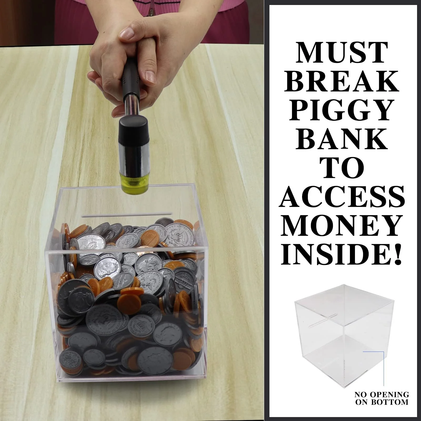 Скарбничка Prounion XL Прозора Акрилова Не відкривається, фото №4