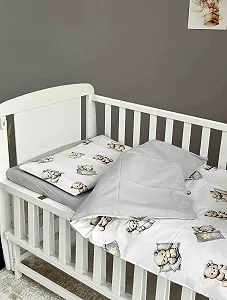 Постіль у дитяче ліжечко 3 пр. Сон Ведмедики сірий - Фото 1