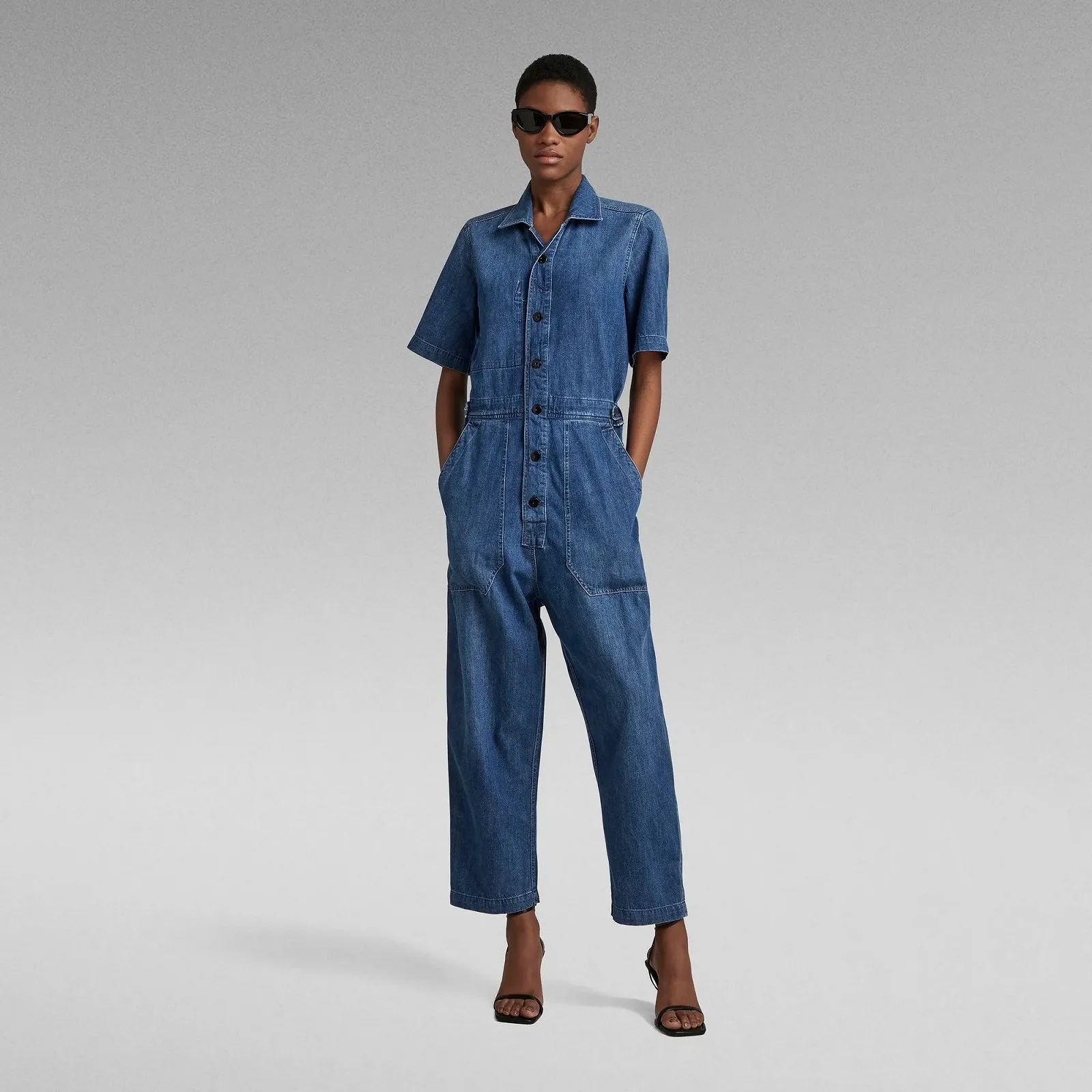 Жіночий джинсовий комбінезон G-Star Relaxed Jumpsuit Straight Faded Harbor - S, фото №1
