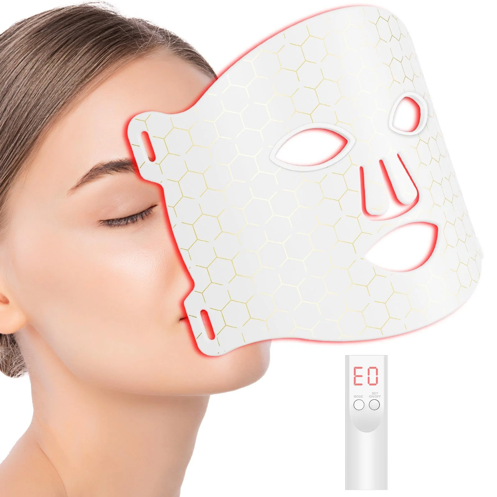 LED Маска для обличчя Profey 7 кольорів, Маска з червоним світлом, Перезаряджувана LED маска для омолодження шкіри, фото №1