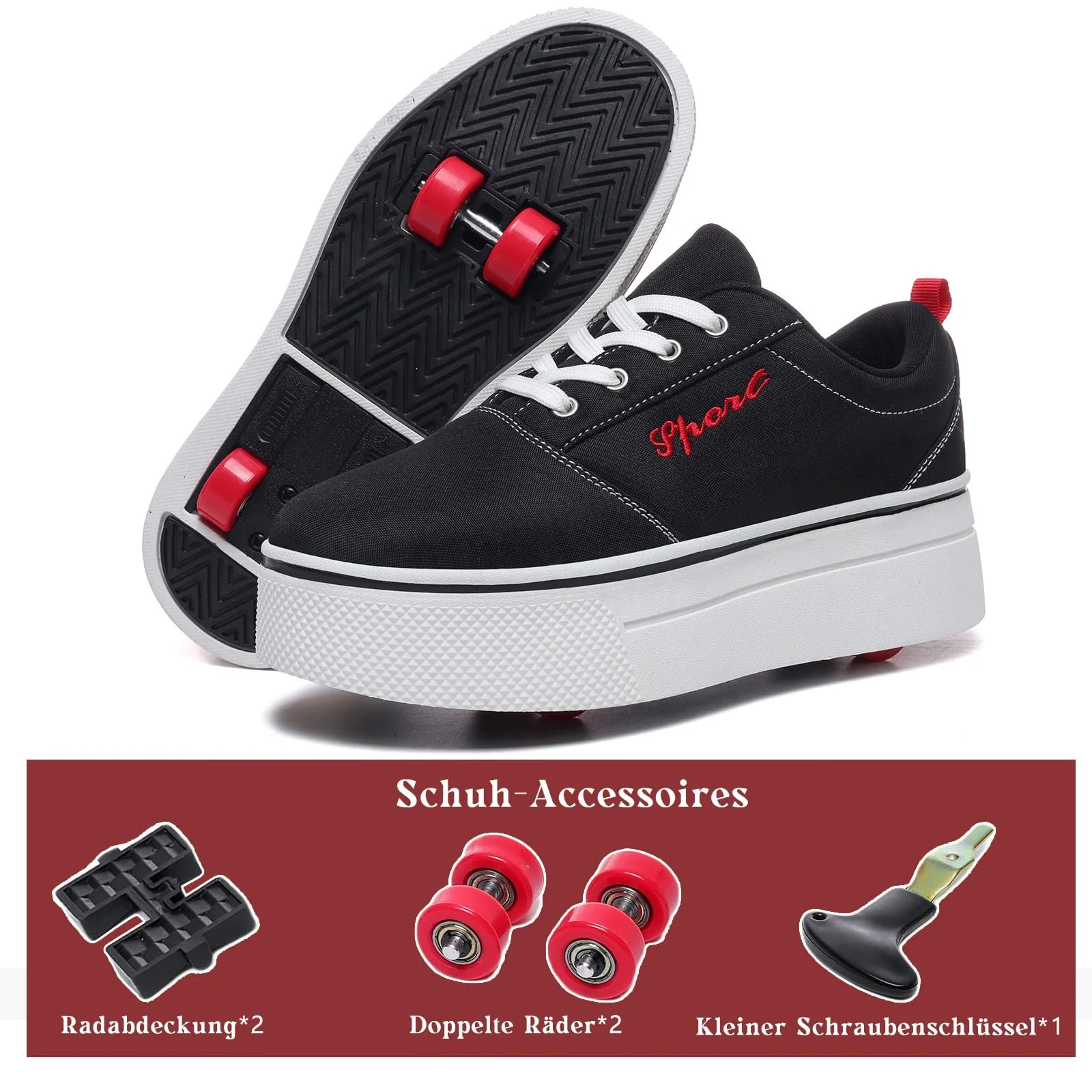 Кросівки на коліщатках для хлопчиків і дівчаток Знімні 4-колісні роликові, фото №6