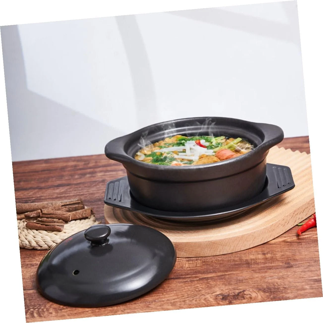 Керамическая кастрюля Cabilock с крышкой и ручками Термостойкая Равномерное распределение тепла, фото №6 Керамическая кастрюля Cabilock с крышкой и ручками Термостойкая Равномерное распределение тепла, фото №6