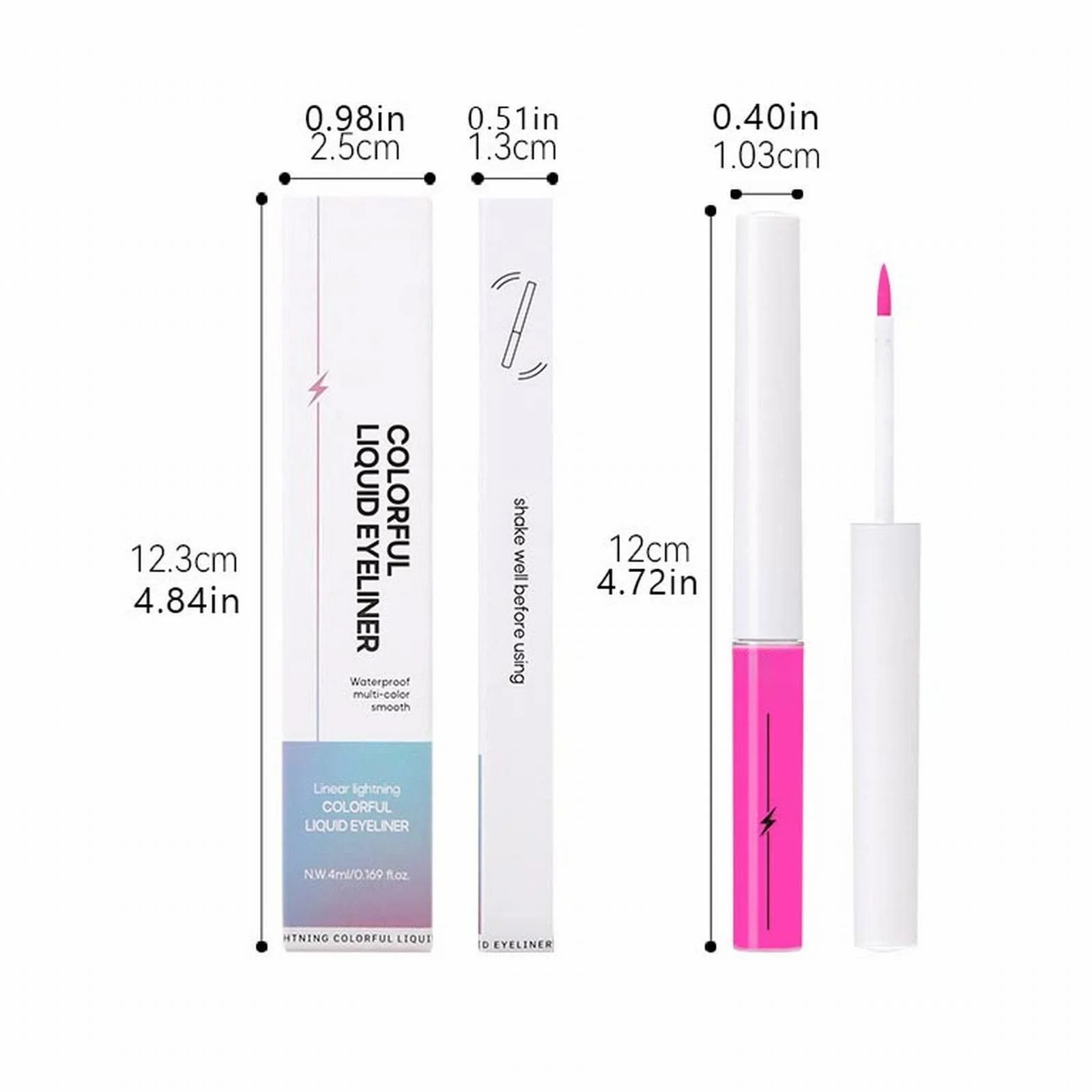 Підводка для очей рідка неонова 8 кольорів (білий, жовтий, зелений, помаранчевий, червоний, фіолетовий, синій та рожевий) 4 мл, фото №3 Підводка для очей рідка неонова 8 кольорів (білий, жовтий, зелений, помаранчевий, червоний, фіолетовий, синій та рожевий) 4 мл, фото №3