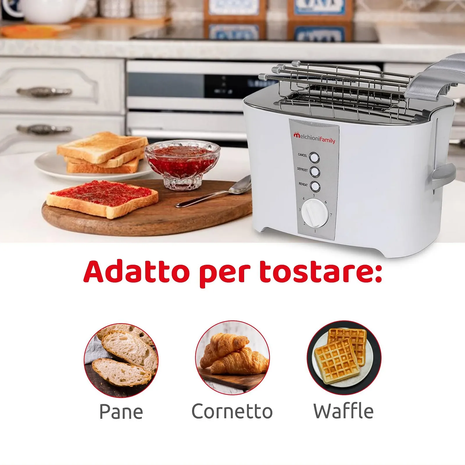 Тостер Melchioni Soon 600 Вт регульований термостат подвійний захват, фото №4