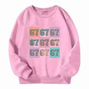 Дівчачий світшот з принтом, довгими рукавами та круглим вирізом synthetic.ua - Фото 1