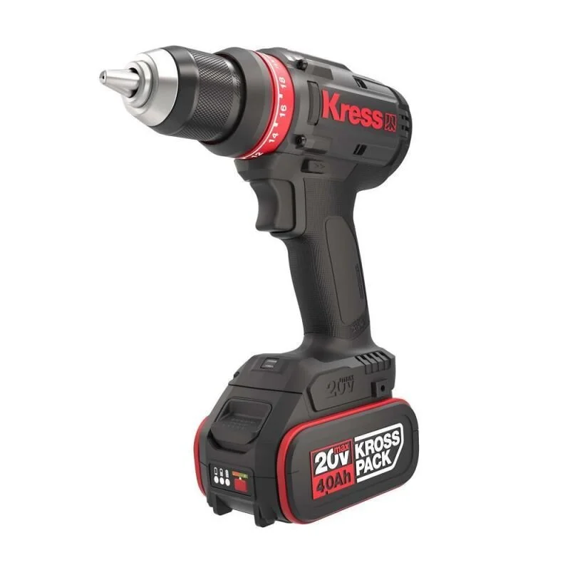 Дриль-шуруповерт акумуляторний KRESS KUA72.1 / Безщітковий / 65 Нм / 2000 об/хв / 13 мм патрон / Німецький виробник / Чорний-Червоний, фото №2