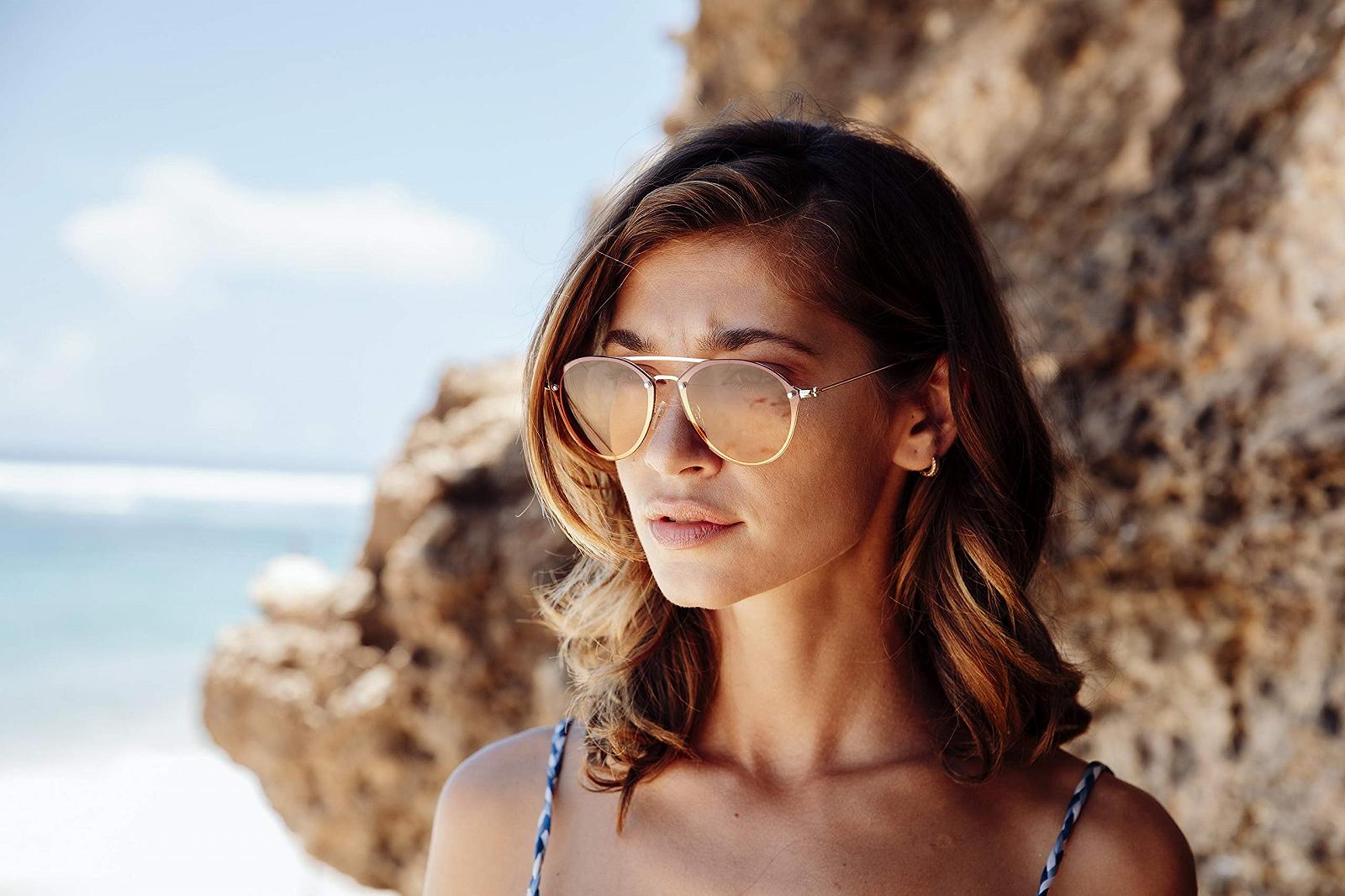 Сонцезахисні окуляри Круглі Дзеркальні Плоскі Лінзи UV-400 Метал Унісекс, фото №3