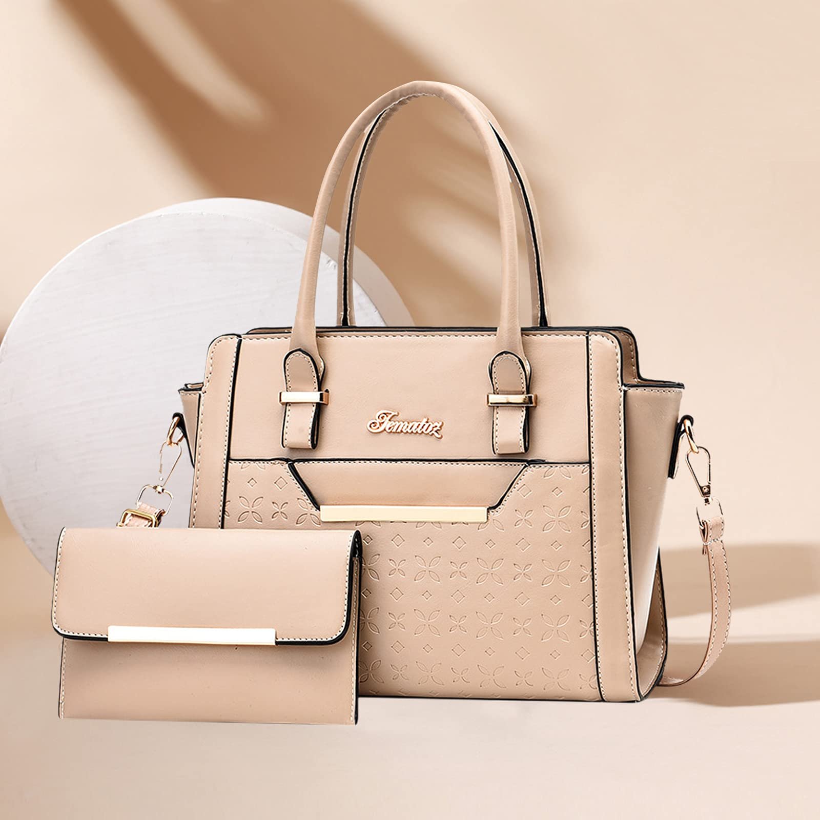 Сумка с ручками сверху NICOLE & DORIS Большая Сумка через Плечо Элегантная Сумка для Шопинга Кожаная 2 шт., фото №3