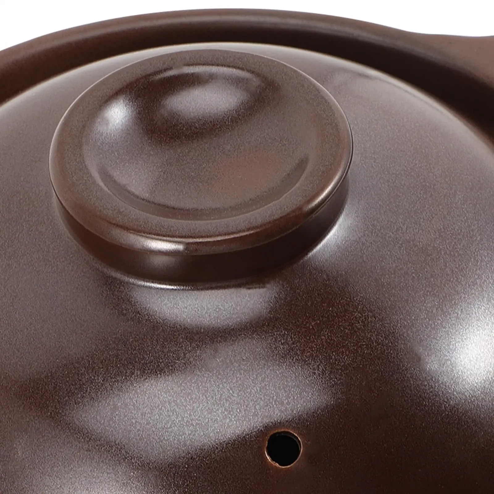Каструля INOOMP маленька керамічна з кришкою коричнева, фото №4
