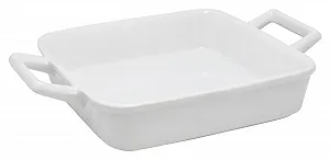 Форма для запекания фарфоровая 15 x 15 см с ручками белая - Фото 1