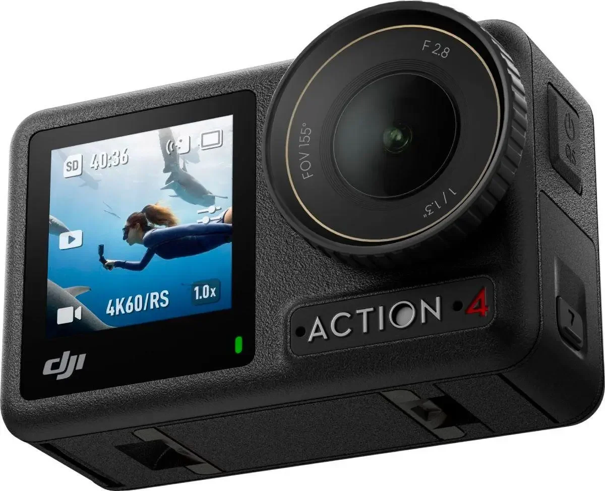 Екшн-камера DJI Osmo Action 4 Standart Combo / 10Мп / 4К / 240fps / Wi-Fi / Bluetooth / Водонепроникна / Чорна (DJIOSMOACT4SCX2OB), фото №1