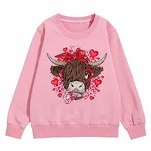 Детский пуловер Хлопковая теплая толстовка Свитшот для девочек Спортивная одежда для подростков Зимние легкие топы Лонгслив с круглым вырезом 3-10 лет synthetic.ua - Фото 1