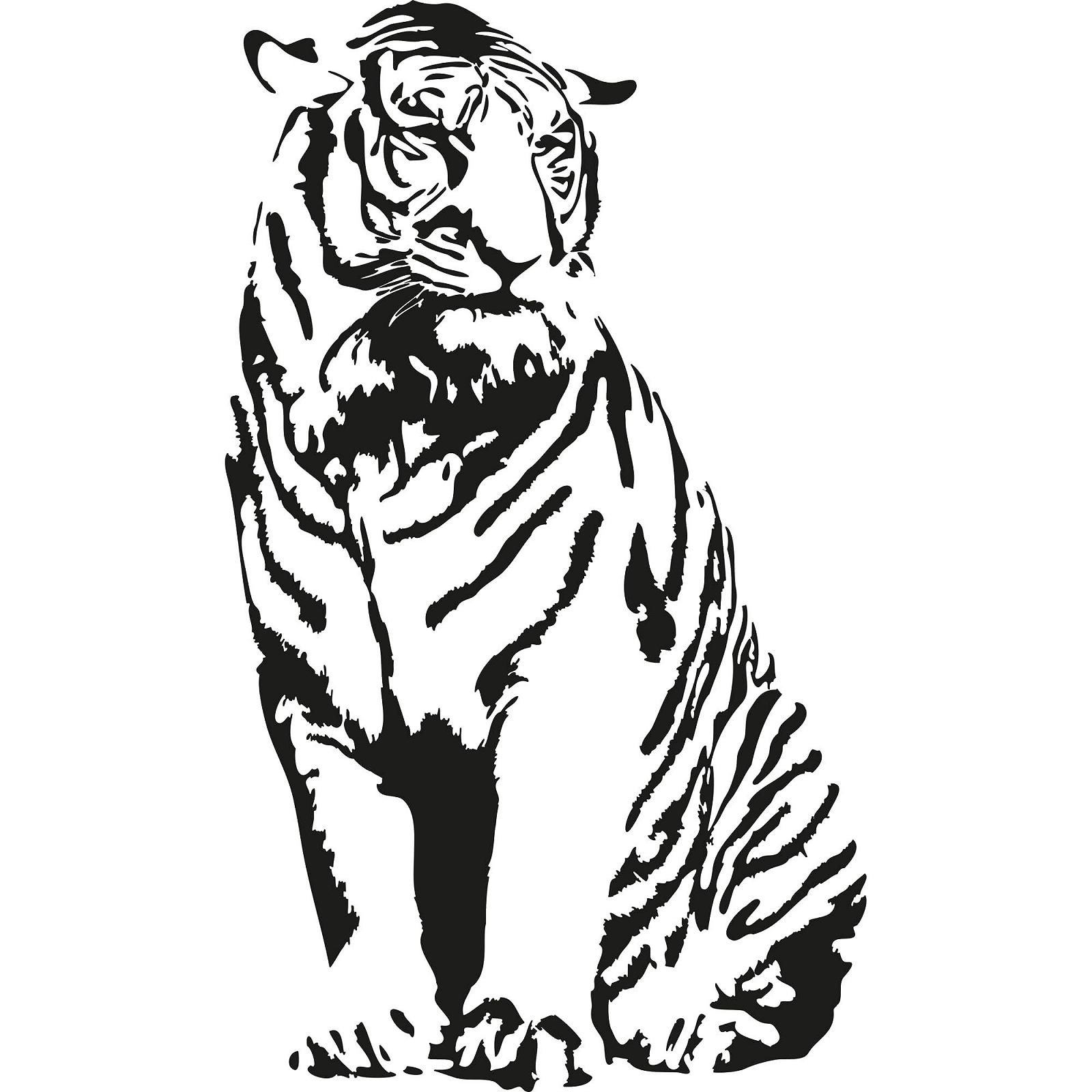 Наклейка на стіну GRAZDesign Africa Sitting Tiger 68 x 40 см 070 Чорна, фото №3 Наклейка на стіну GRAZDesign Africa Sitting Tiger 68 x 40 см 070 Чорна, фото №3