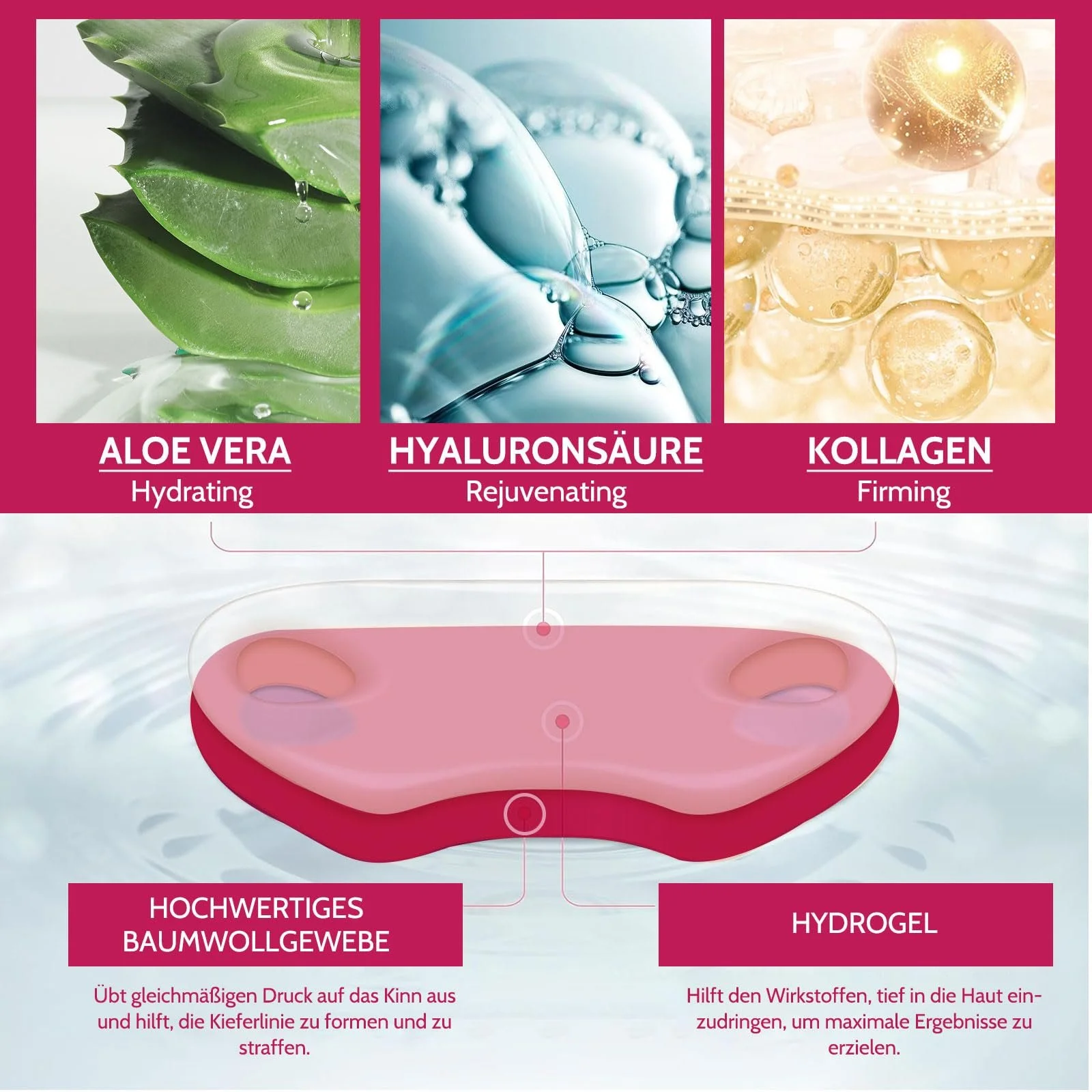 Маска для обличчя Shefave V Line, засіб для видалення подвійного підборіддя, 3 шт, фото №2