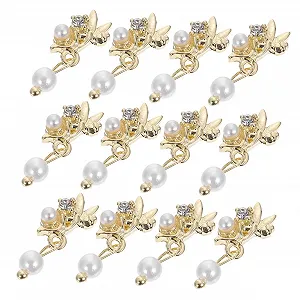 Украшение для ногтей Healvian, набор 12 шт., для самостоятельного создания, сверкающие драгоценные камни, бисер, подвески, украшения для ногтей на пальцах рук и ног, винтажное оборудование, 3D сплав, перламутр - Фото 1