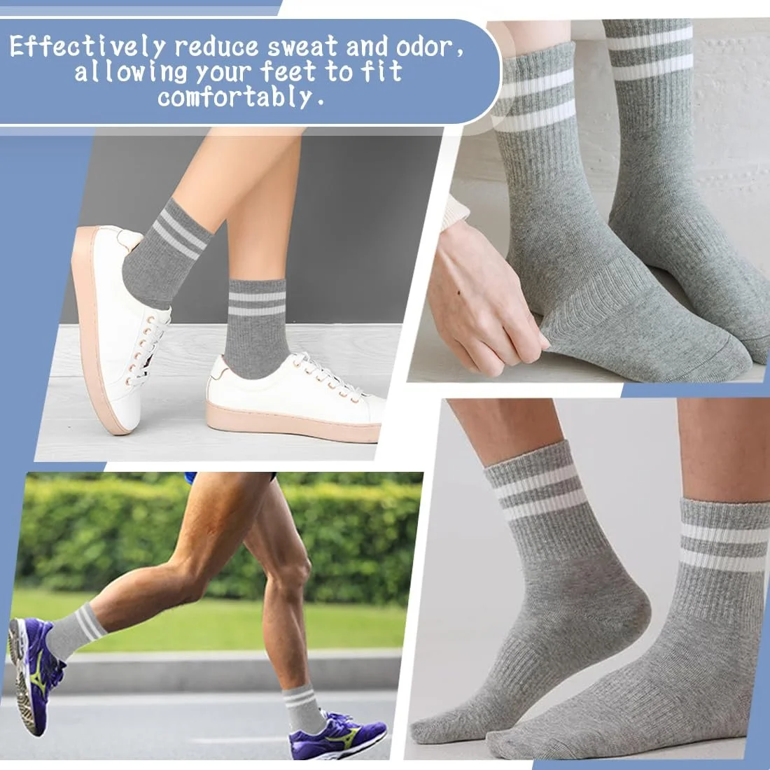 Спортивні шкарпетки Сірий, 3 пари, розмір 34-38, фото №5 Спортивні шкарпетки Сірий, 3 пари, розмір 34-38, фото №5