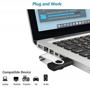 USB-накопичувач ABLAZE 1 GB Набір 20 шт. High Speed USB 2.0 Swivel Metal Чорний synthetic.ua - Фото 1