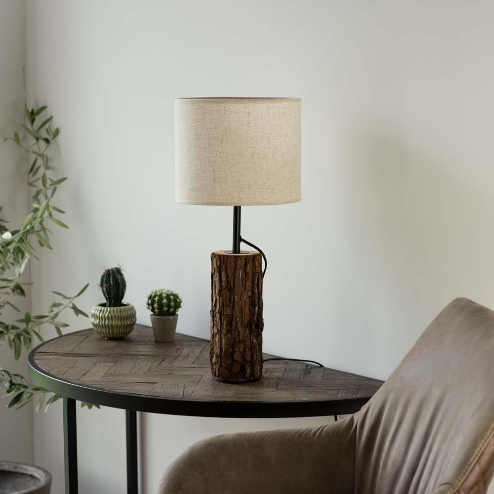 Настільна лампа Just Light декор під дерево тканинна H 58 см E27 40 Вт IP20 Wood, фото №9