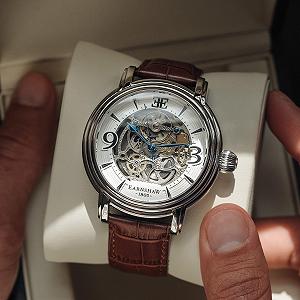 Чоловічий автоматичний годинник Thomas Earnshaw Longcase Grande Skeleton 48 мм з відкритим циферблатом і ремінцем з натуральної шкіри ES-8011 synthetic.ua - Фото 1