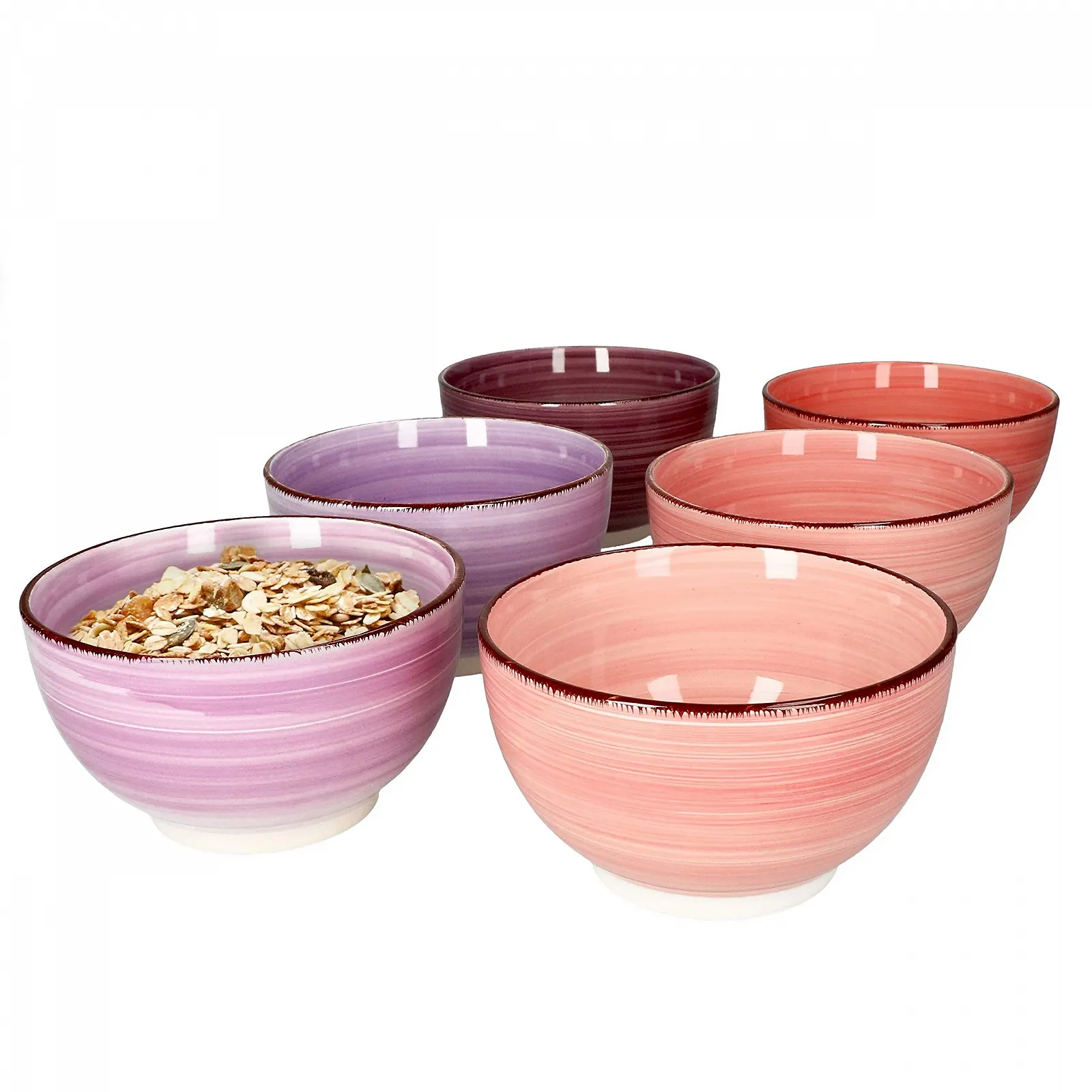 Миска MamboCat Набор из 6 штук Фиолетовая, прочная керамическая посуда для 6 человек, фото №1 Миска MamboCat Набор из 6 штук Фиолетовая, прочная керамическая посуда для 6 человек, фото №1